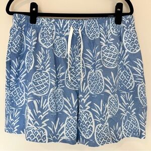 Chubbies Pineapple Print Swim Shorts XL 5.5” Inseam Blue Tropical